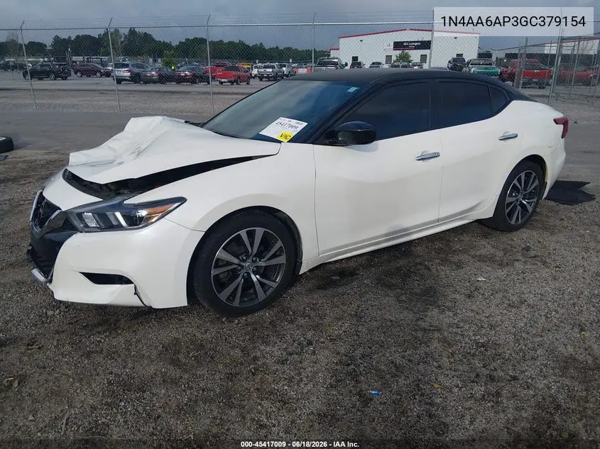 2016 Nissan Maxima 3.5 S VIN: 1N4AA6AP3GC379154 Lot: 45417009