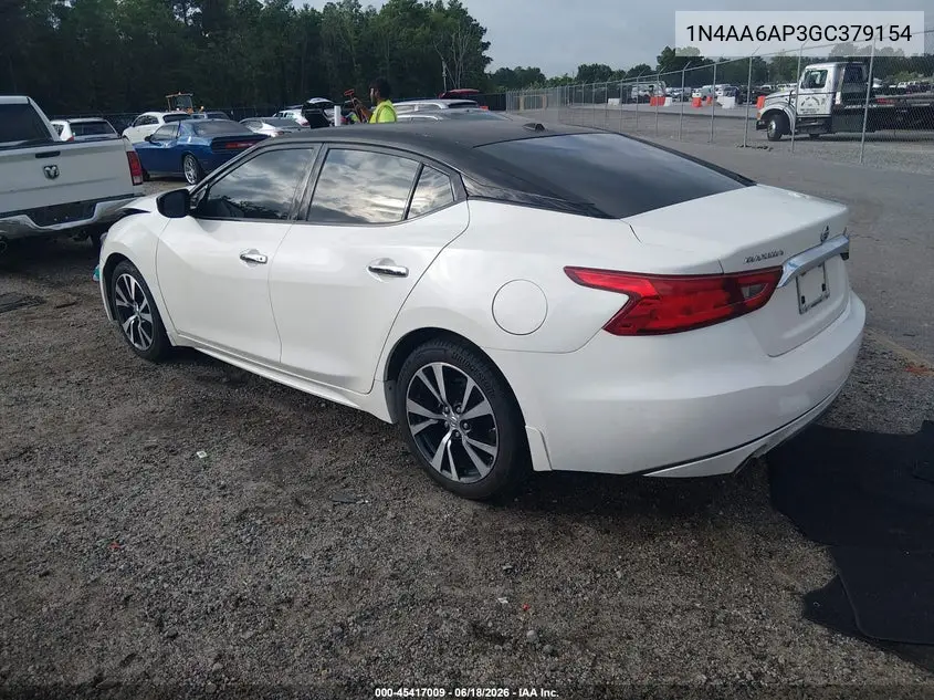 2016 Nissan Maxima 3.5 S VIN: 1N4AA6AP3GC379154 Lot: 45417009