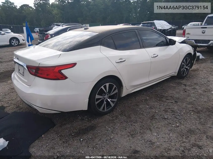 2016 Nissan Maxima 3.5 S VIN: 1N4AA6AP3GC379154 Lot: 45417009
