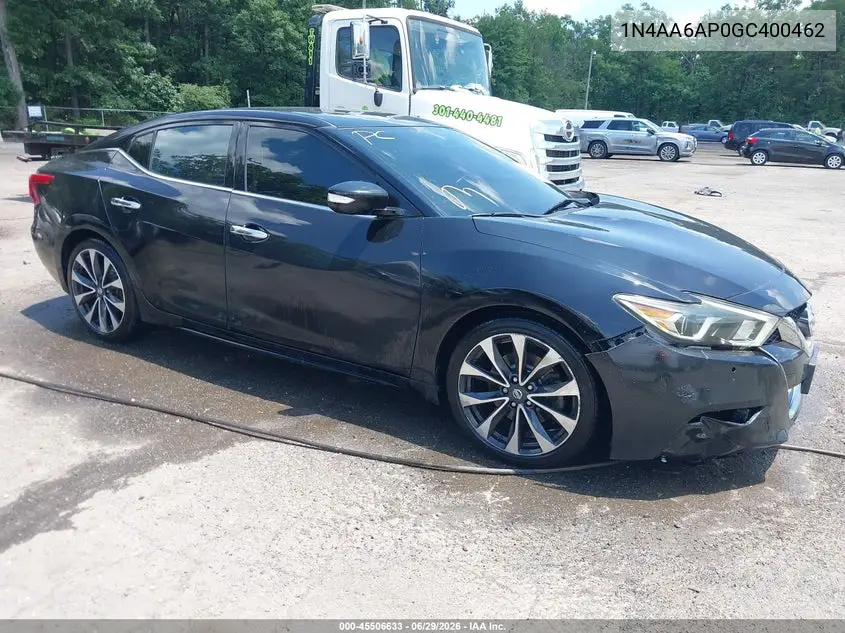 2016 Nissan Maxima 3.5 Sr VIN: 1N4AA6AP0GC400462 Lot: 45506633