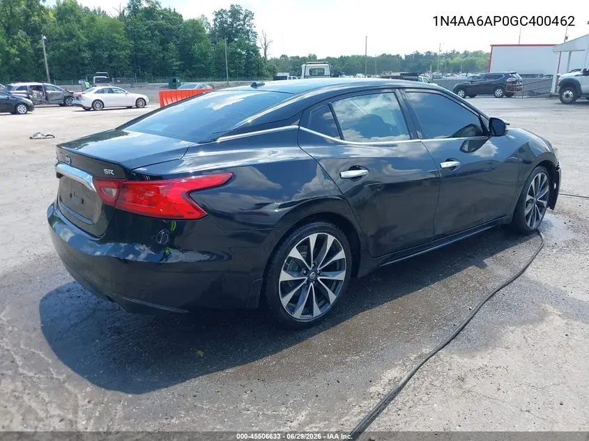 2016 Nissan Maxima 3.5 Sr VIN: 1N4AA6AP0GC400462 Lot: 45506633
