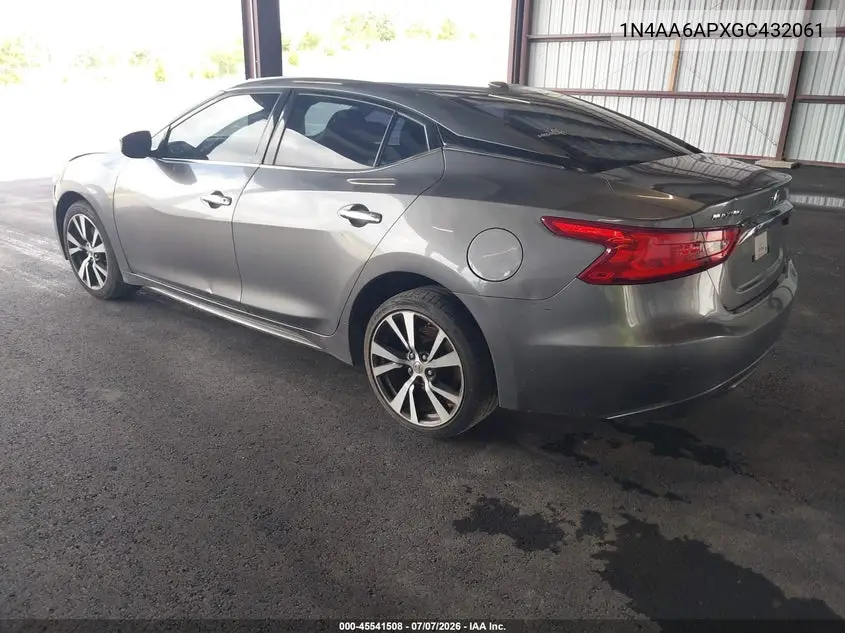 2016 Nissan Maxima 3.5 Platinum/3.5 S/3.5 Sl/3.5 Sr/3.5 Sv VIN: 1N4AA6APXGC432061 Lot: 45541508