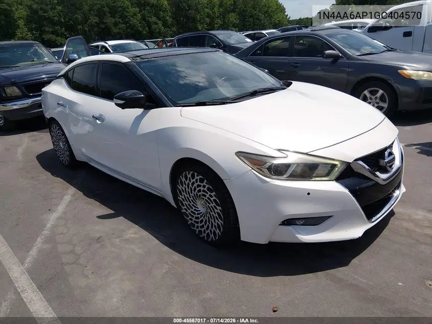 2016 Nissan Maxima 3.5 Platinum VIN: 1N4AA6AP1GC404570 Lot: 45567017