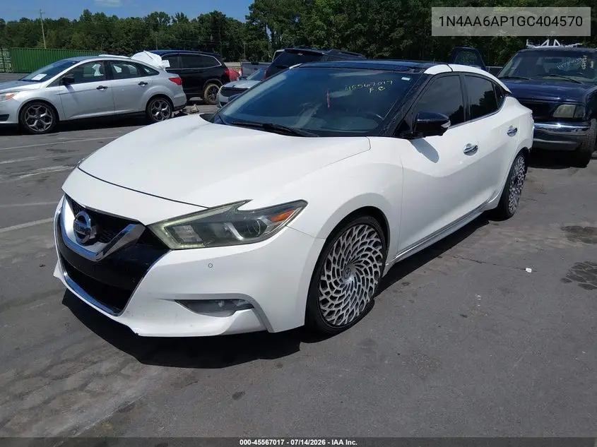2016 Nissan Maxima 3.5 Platinum VIN: 1N4AA6AP1GC404570 Lot: 45567017