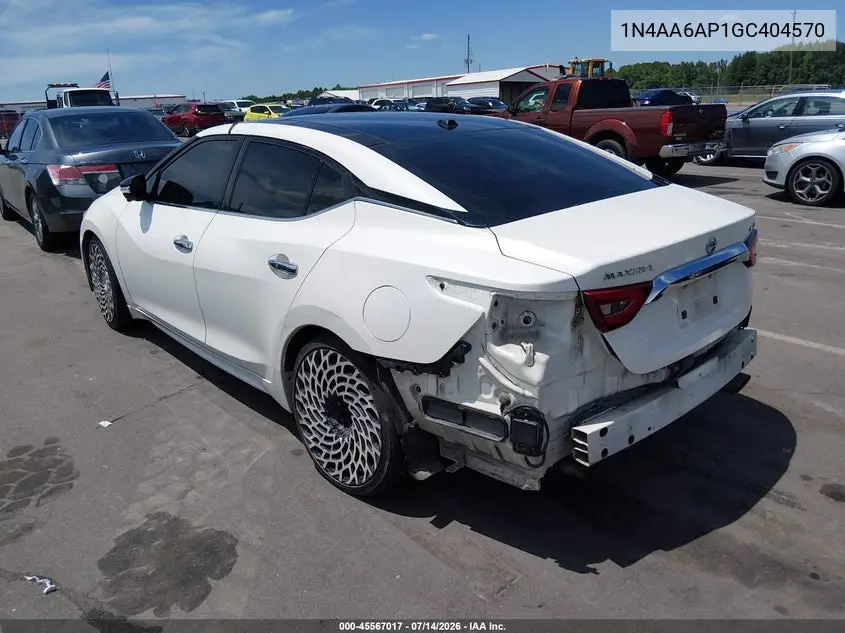 2016 Nissan Maxima 3.5 Platinum VIN: 1N4AA6AP1GC404570 Lot: 45567017