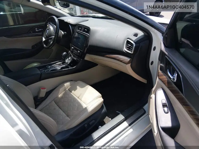 2016 Nissan Maxima 3.5 Platinum VIN: 1N4AA6AP1GC404570 Lot: 45567017