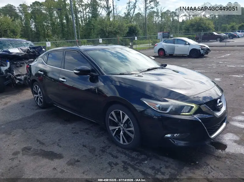 2016 Nissan Maxima 3.5 Sv VIN: 1N4AA6AP4GC449051 Lot: 45615325