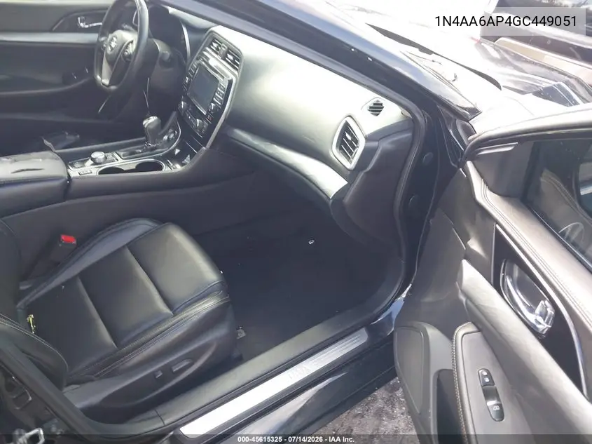 2016 Nissan Maxima 3.5 Sv VIN: 1N4AA6AP4GC449051 Lot: 45615325