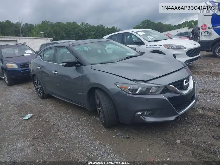 2016 Nissan Maxima 3.5 Sl VIN: 1N4AA6AP3GC414193 Lot: 45626343