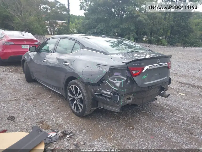 2016 Nissan Maxima 3.5 Sl VIN: 1N4AA6AP3GC414193 Lot: 45626343