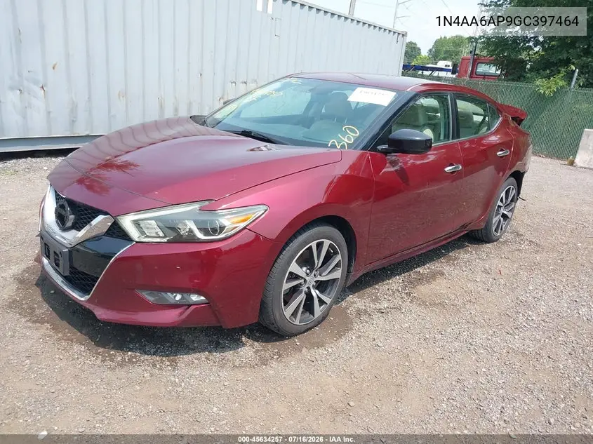 2016 Nissan Maxima 3.5 S VIN: 1N4AA6AP9GC397464 Lot: 45634257