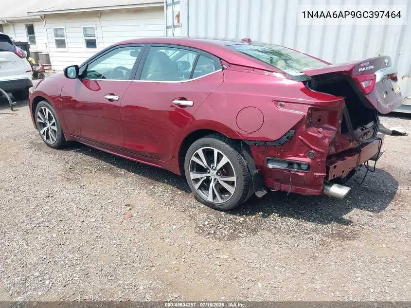 2016 Nissan Maxima 3.5 S VIN: 1N4AA6AP9GC397464 Lot: 45634257