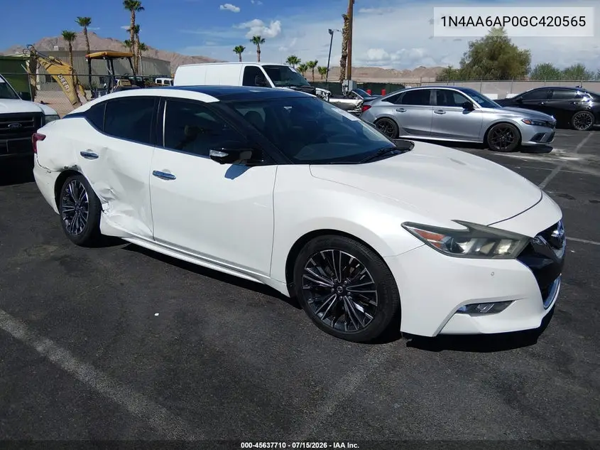 2016 Nissan Maxima 3.5 Platinum VIN: 1N4AA6AP0GC420565 Lot: 45637710