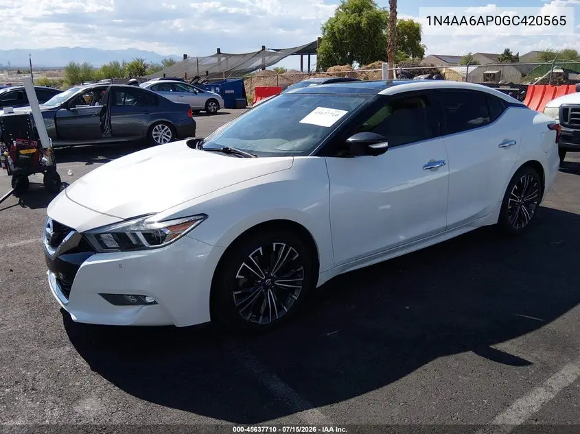 2016 Nissan Maxima 3.5 Platinum VIN: 1N4AA6AP0GC420565 Lot: 45637710