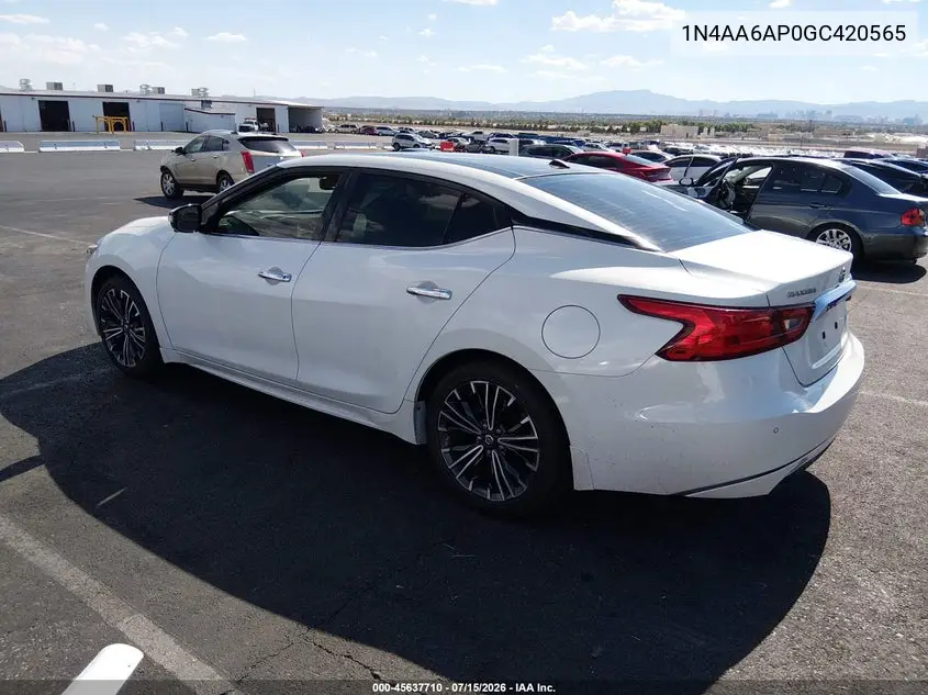 2016 Nissan Maxima 3.5 Platinum VIN: 1N4AA6AP0GC420565 Lot: 45637710