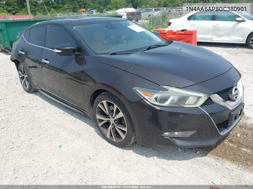 2016 Nissan Maxima 3.5 Platinum VIN: 1N4AA6AP8GC380901 Lot: 45649730