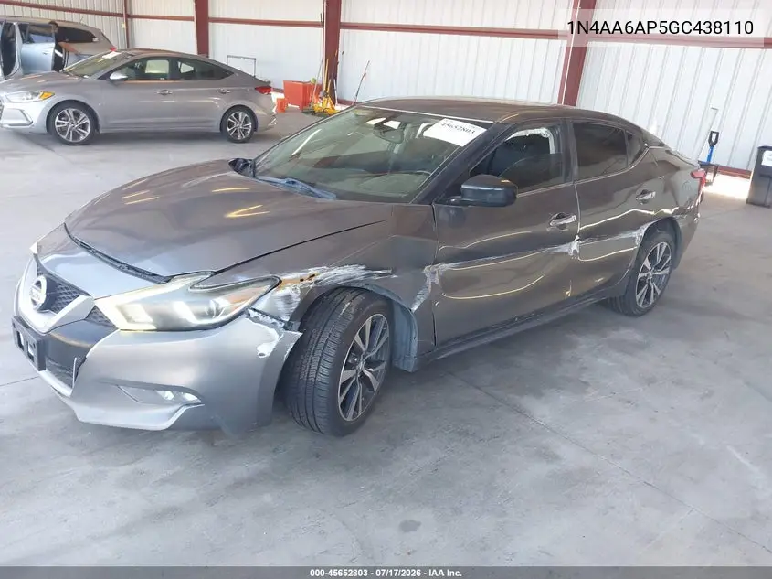 2016 Nissan Maxima 3.5 Platinum/3.5 S/3.5 Sl/3.5 Sr/3.5 Sv VIN: 1N4AA6AP5GC438110 Lot: 45652803