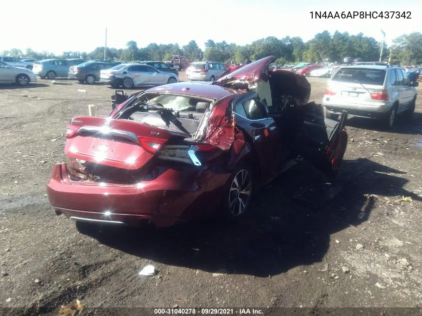 1N4AA6AP8HC437342 2017 Nissan Maxima 3.5 Sv