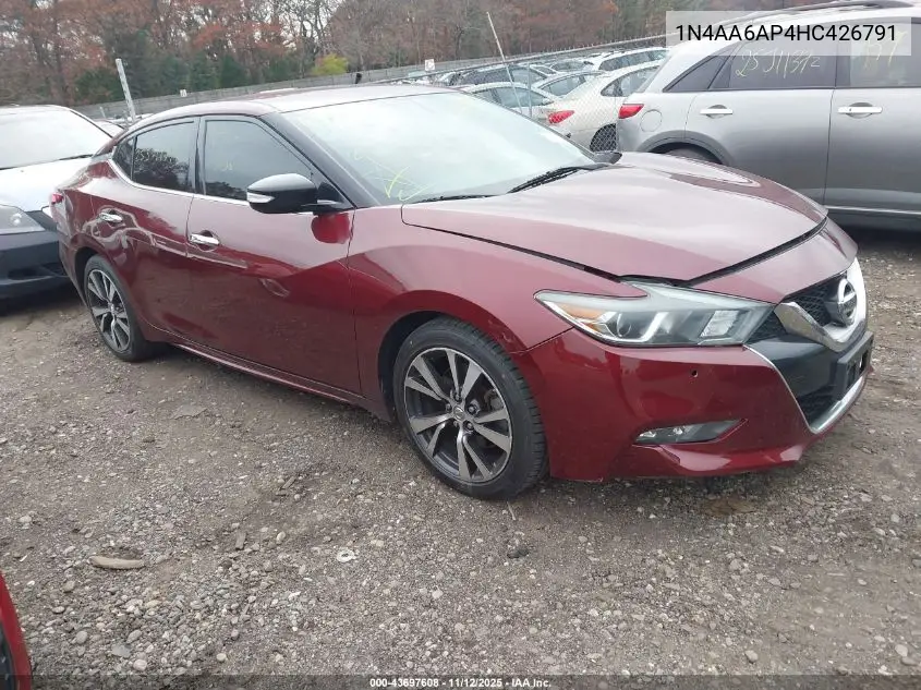 1N4AA6AP4HC426791 2017 Nissan Maxima 3.5 Sv