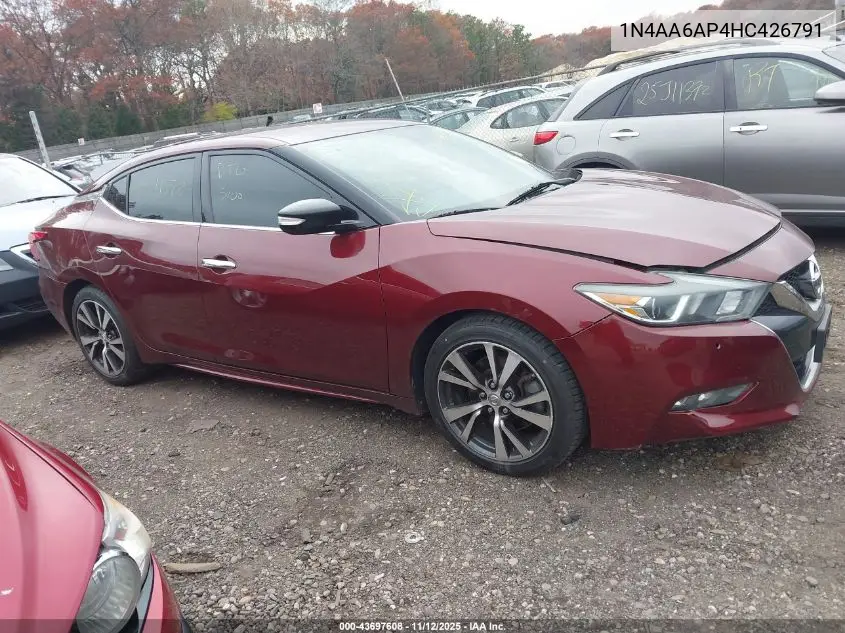 1N4AA6AP4HC426791 2017 Nissan Maxima 3.5 Sv