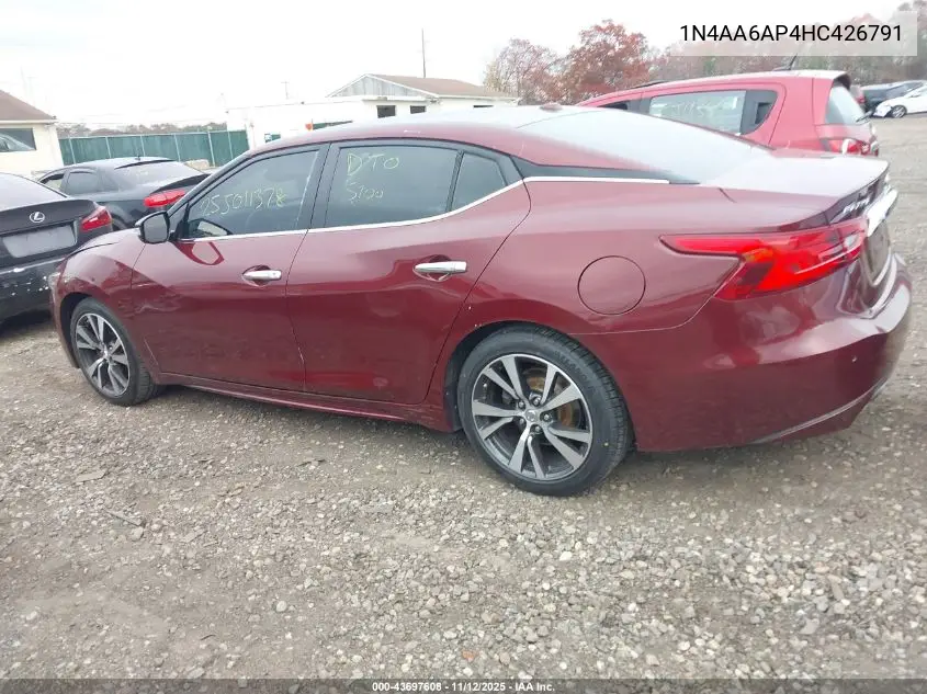 1N4AA6AP4HC426791 2017 Nissan Maxima 3.5 Sv
