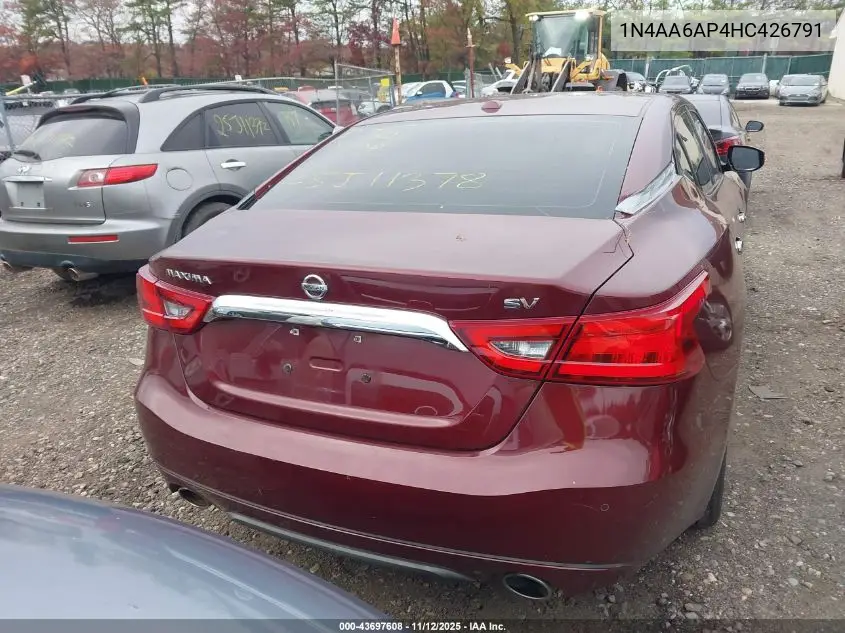 1N4AA6AP4HC426791 2017 Nissan Maxima 3.5 Sv