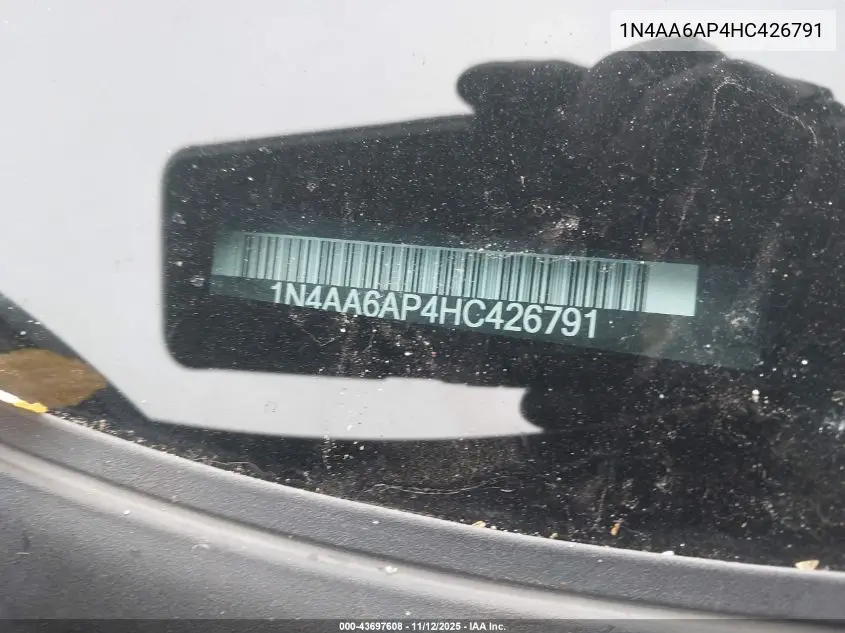 1N4AA6AP4HC426791 2017 Nissan Maxima 3.5 Sv