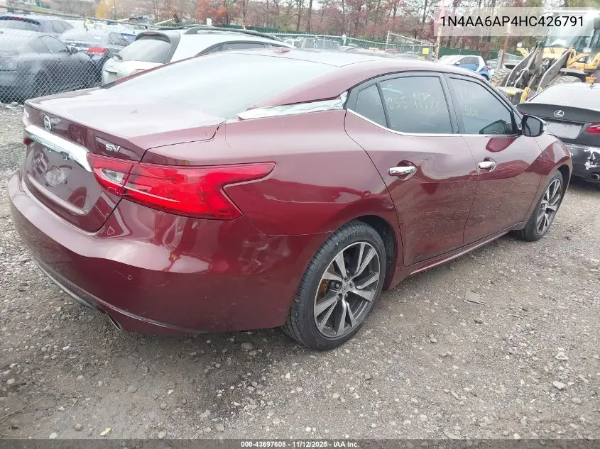 1N4AA6AP4HC426791 2017 Nissan Maxima 3.5 Sv