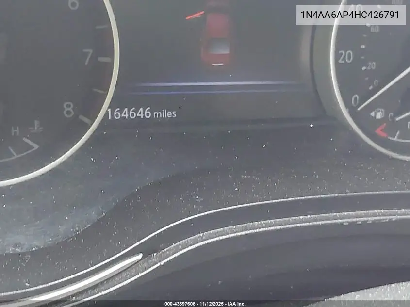 1N4AA6AP4HC426791 2017 Nissan Maxima 3.5 Sv