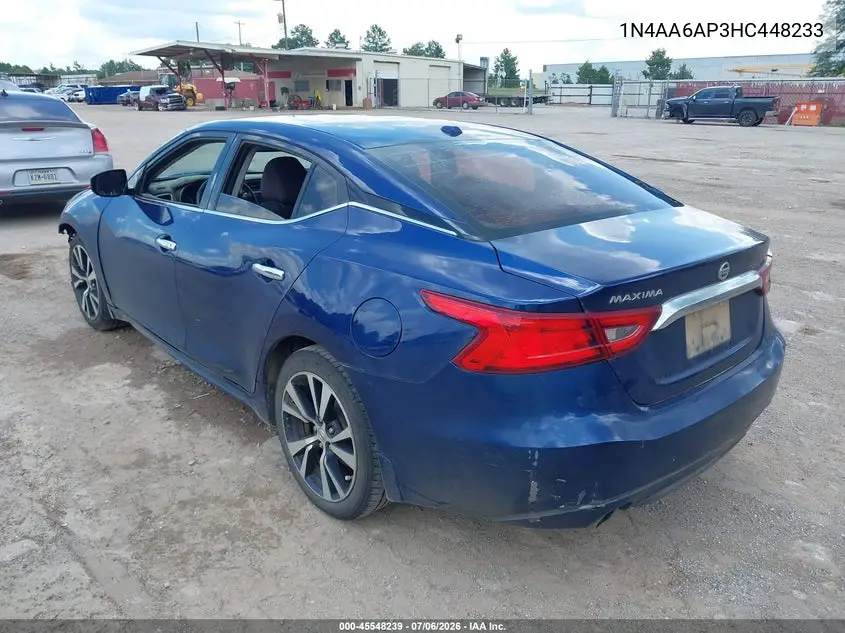 2017 Nissan Maxima 3.5 S VIN: 1N4AA6AP3HC448233 Lot: 45548239