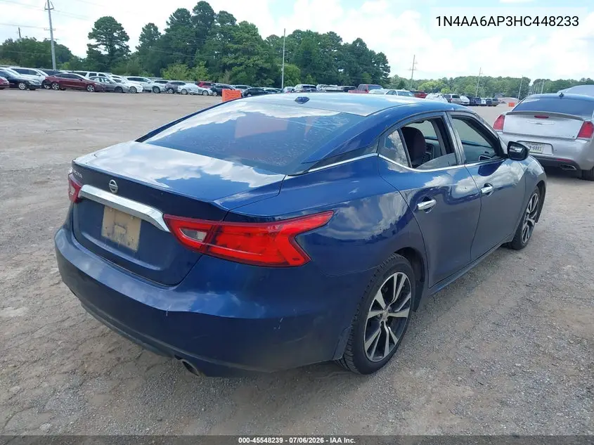 2017 Nissan Maxima 3.5 S VIN: 1N4AA6AP3HC448233 Lot: 45548239