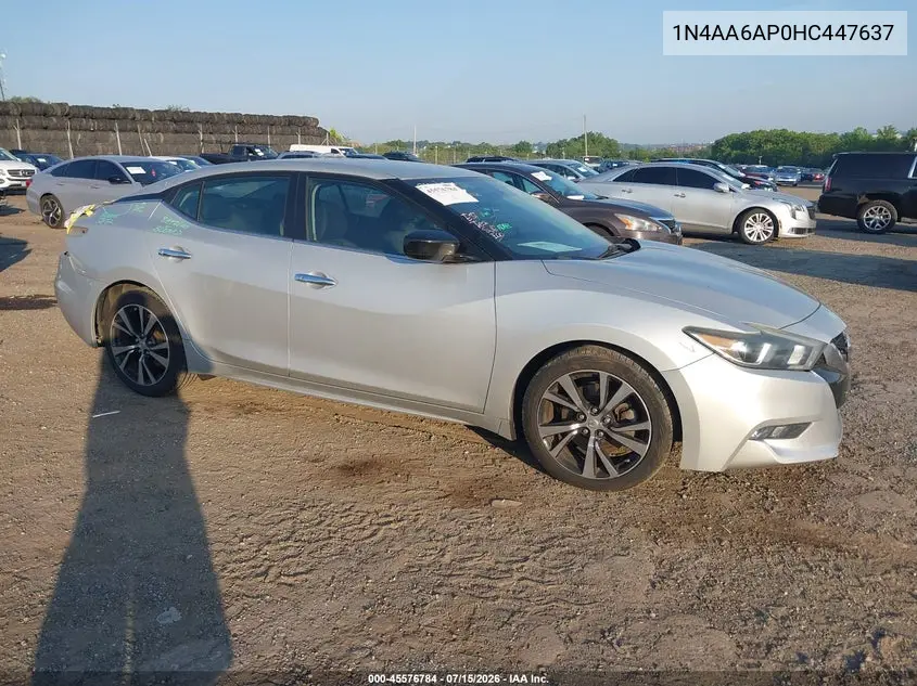 2017 Nissan Maxima 3.5 S VIN: 1N4AA6AP0HC447637 Lot: 45576784