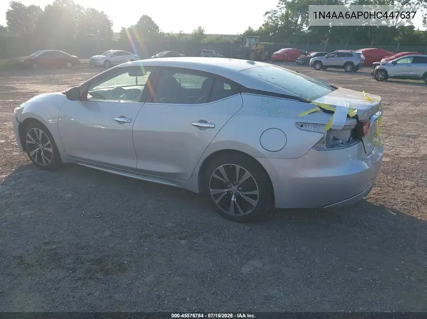 2017 Nissan Maxima 3.5 S VIN: 1N4AA6AP0HC447637 Lot: 45576784