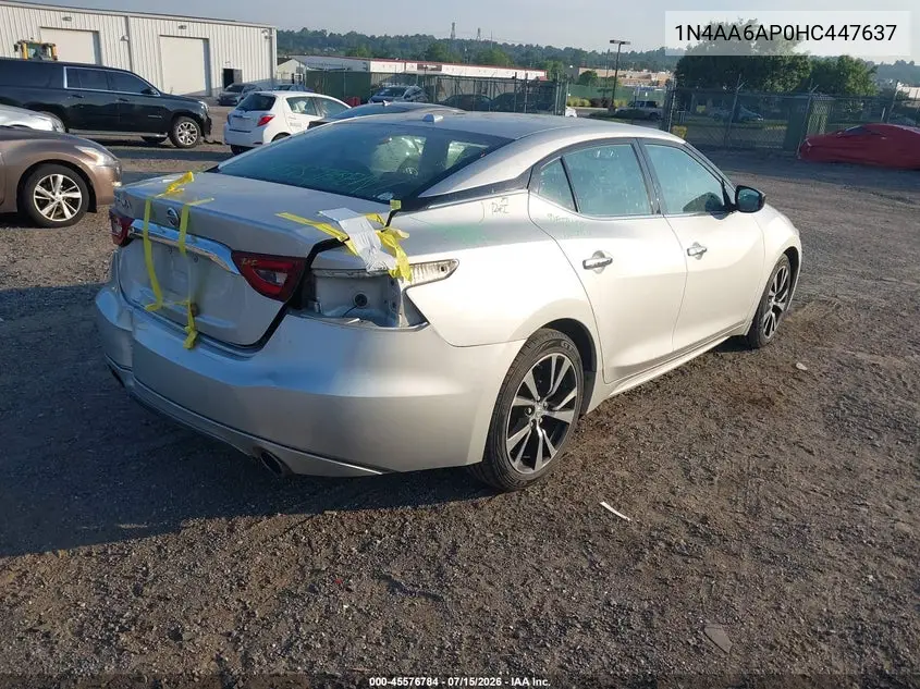 2017 Nissan Maxima 3.5 S VIN: 1N4AA6AP0HC447637 Lot: 45576784