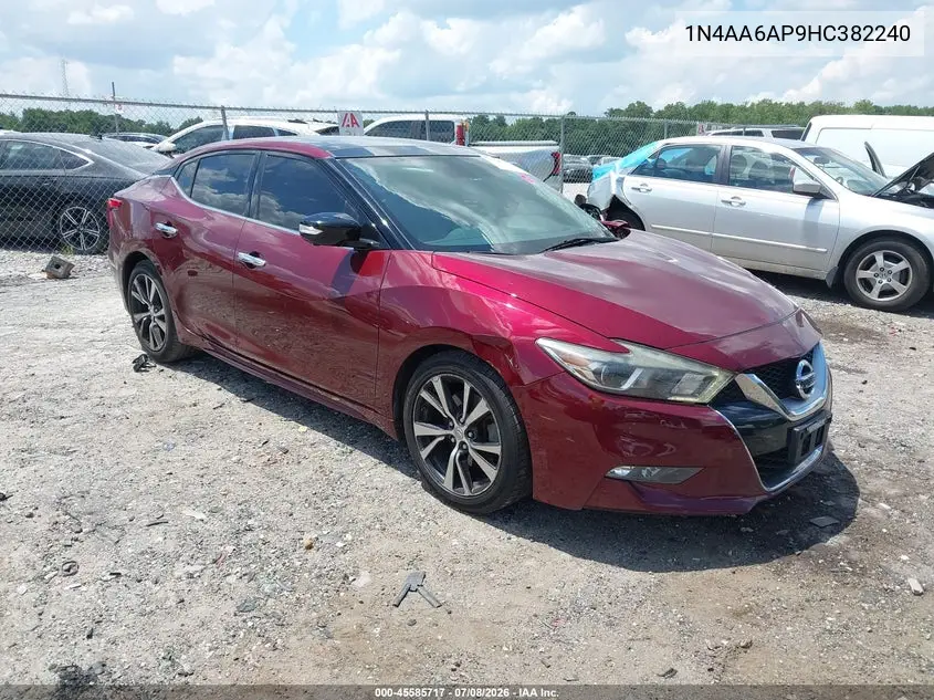 2017 Nissan Maxima 3.5 Platinum VIN: 1N4AA6AP9HC382240 Lot: 45585717
