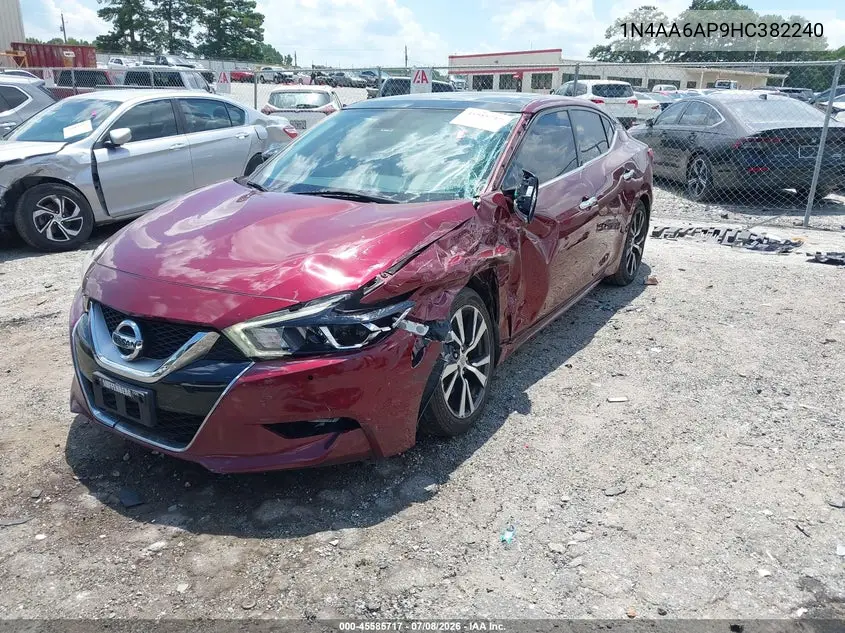 2017 Nissan Maxima 3.5 Platinum VIN: 1N4AA6AP9HC382240 Lot: 45585717
