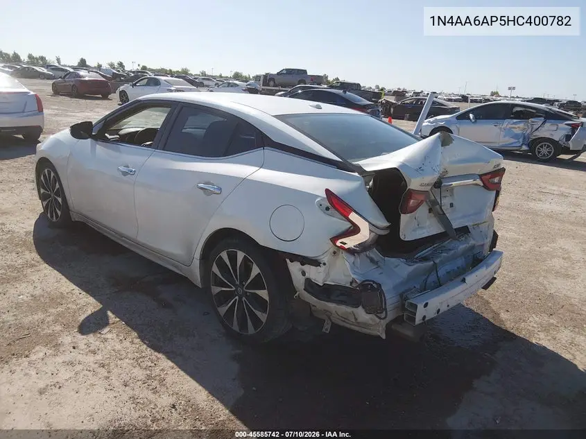 2017 Nissan Maxima 3.5 Sr VIN: 1N4AA6AP5HC400782 Lot: 45585742