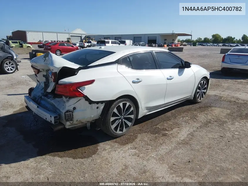 2017 Nissan Maxima 3.5 Sr VIN: 1N4AA6AP5HC400782 Lot: 45585742