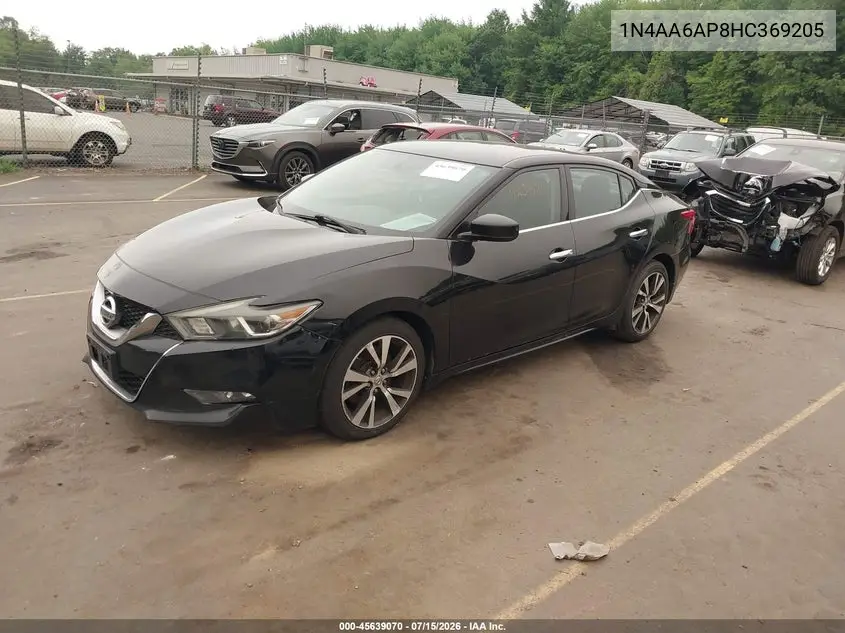 2017 Nissan Maxima 3.5 S VIN: 1N4AA6AP8HC369205 Lot: 45639070