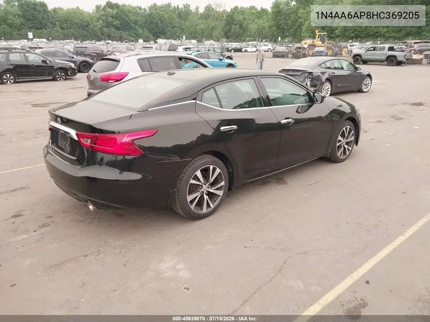 2017 Nissan Maxima 3.5 S VIN: 1N4AA6AP8HC369205 Lot: 45639070