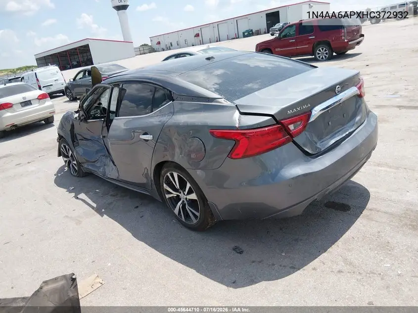2017 Nissan Maxima 3.5 Sl VIN: 1N4AA6APXHC372932 Lot: 45644710