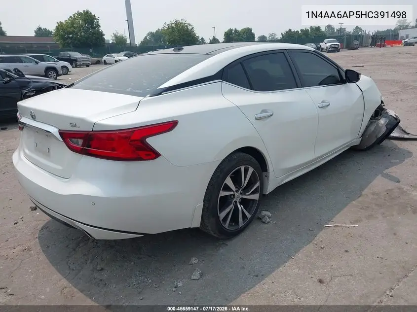 2017 Nissan Maxima 3.5 Sl VIN: 1N4AA6AP5HC391498 Lot: 45659147
