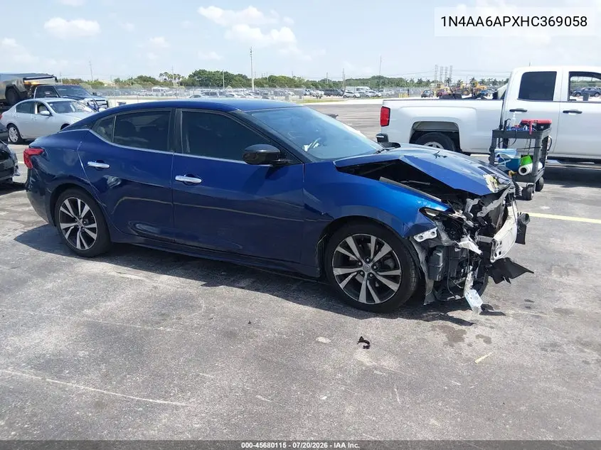 2017 Nissan Maxima 3.5 S VIN: 1N4AA6APXHC369058 Lot: 45680115