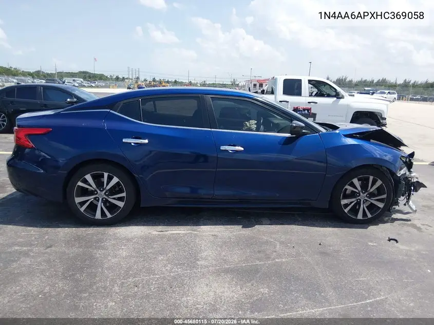 2017 Nissan Maxima 3.5 S VIN: 1N4AA6APXHC369058 Lot: 45680115