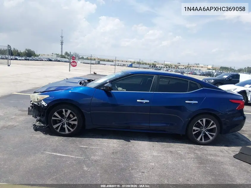 2017 Nissan Maxima 3.5 S VIN: 1N4AA6APXHC369058 Lot: 45680115