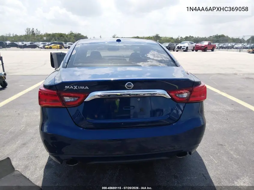 2017 Nissan Maxima 3.5 S VIN: 1N4AA6APXHC369058 Lot: 45680115