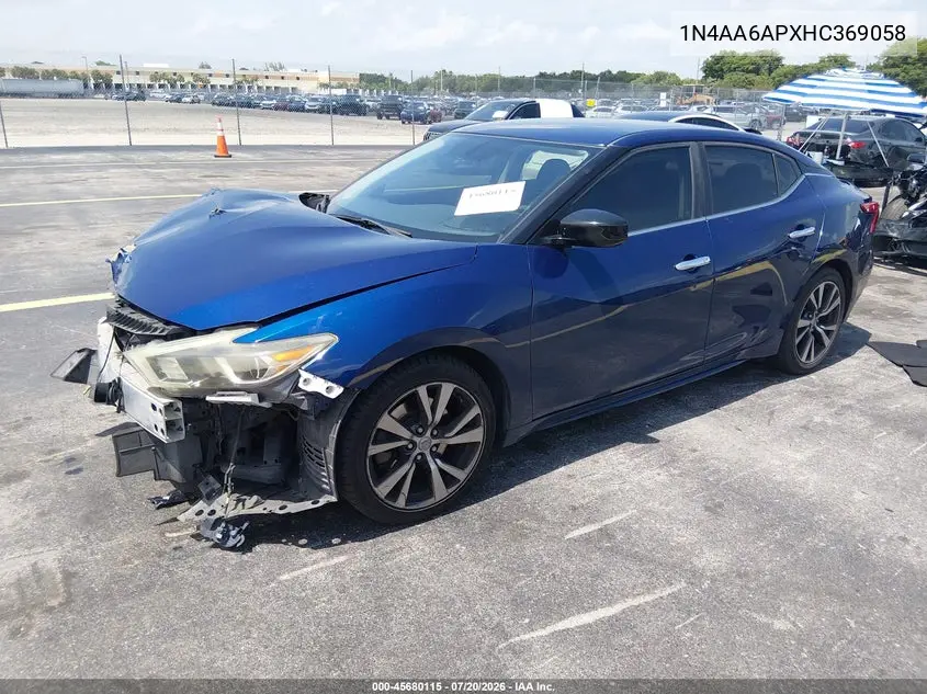 2017 Nissan Maxima 3.5 S VIN: 1N4AA6APXHC369058 Lot: 45680115