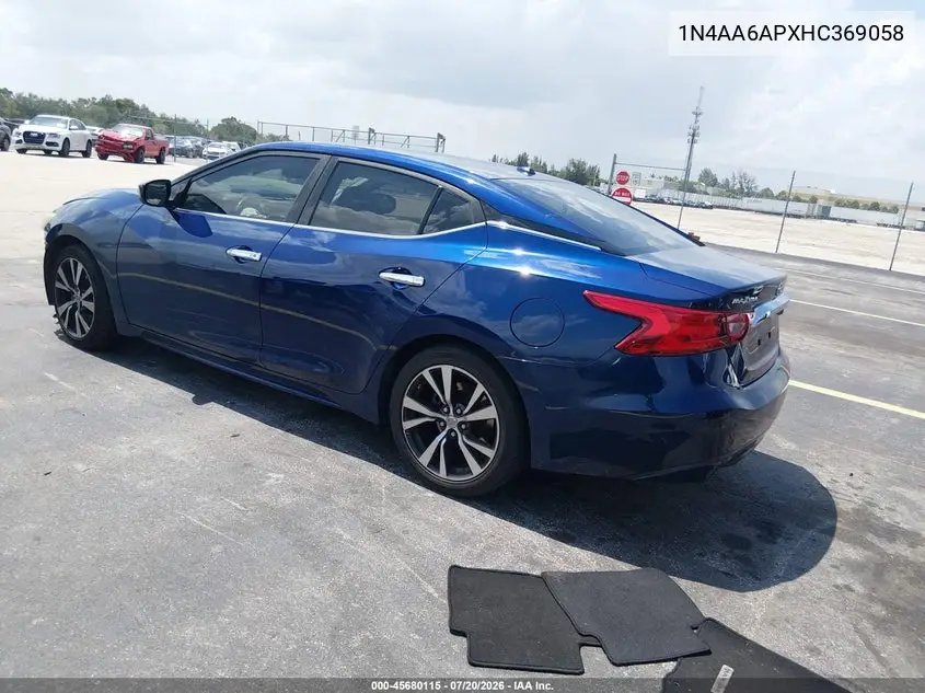 2017 Nissan Maxima 3.5 S VIN: 1N4AA6APXHC369058 Lot: 45680115