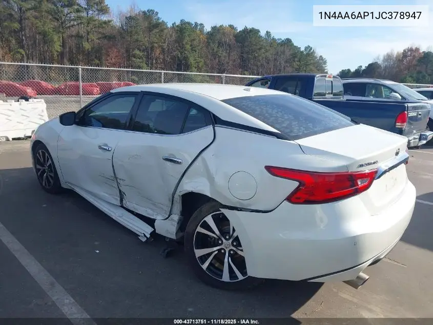 1N4AA6AP1JC378947 2018 Nissan Maxima 3.5 Sv