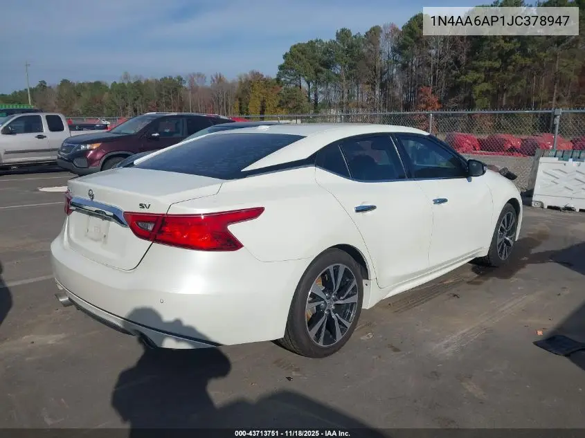 1N4AA6AP1JC378947 2018 Nissan Maxima 3.5 Sv